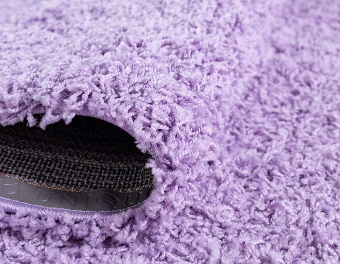 Unique Loom Solid Shag Collection Area Rug (10' x 13' Rectangle, Lilac)