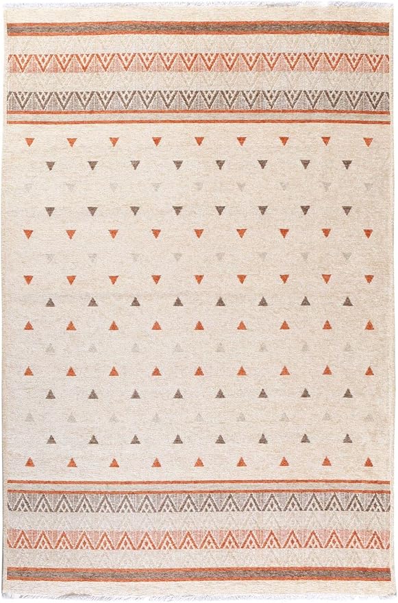 Alfa Rich 4x6 Beige Terracotta Washable Area Rugs for Living Room Kitchen Bedroom Decor Rug