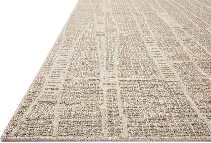 Loloi Amber Lewis Bexley Collection BEX-05 Mushroom/Natural 2'-7" x 4' Accent Rug Neutral, Textured, Living, Bedroom, Dining, Carpet