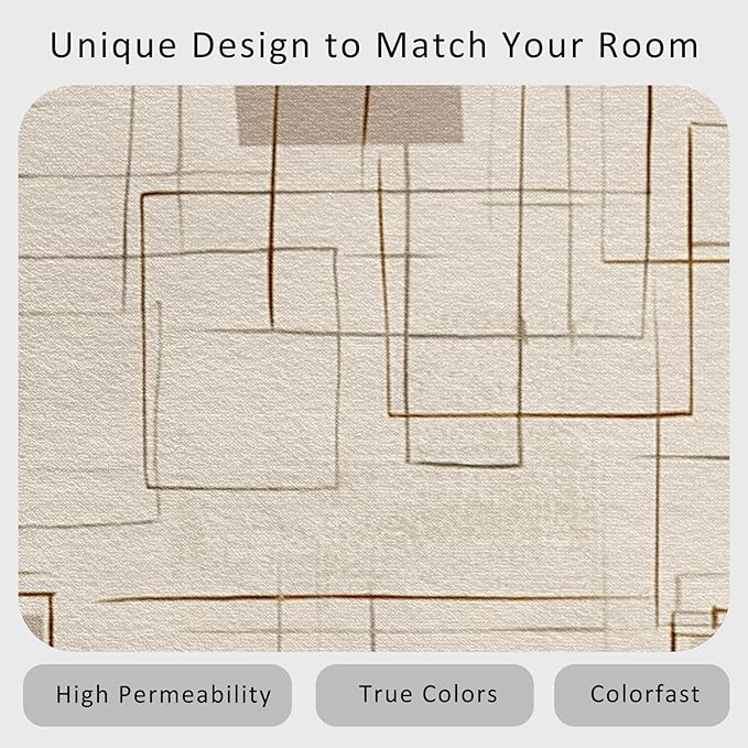Geometric Rug, Washable 4x5 Rug for Living Room, Modern Abstract Patterned Indoor Carpet, Geometric Decor for Home, Bedroom, Soft Non Slip Thin Design FER55