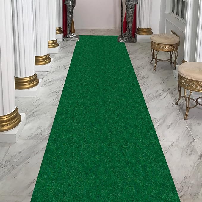 Ottomanson 2'7" x 7' Hallway Runner with Scraper Pile - Extra Durable Non-Slip Rug Mat for Indoor & Outdoor Use - Ideal for Kitchen, Entryway & Garage - High-Traffic Carpet, Green