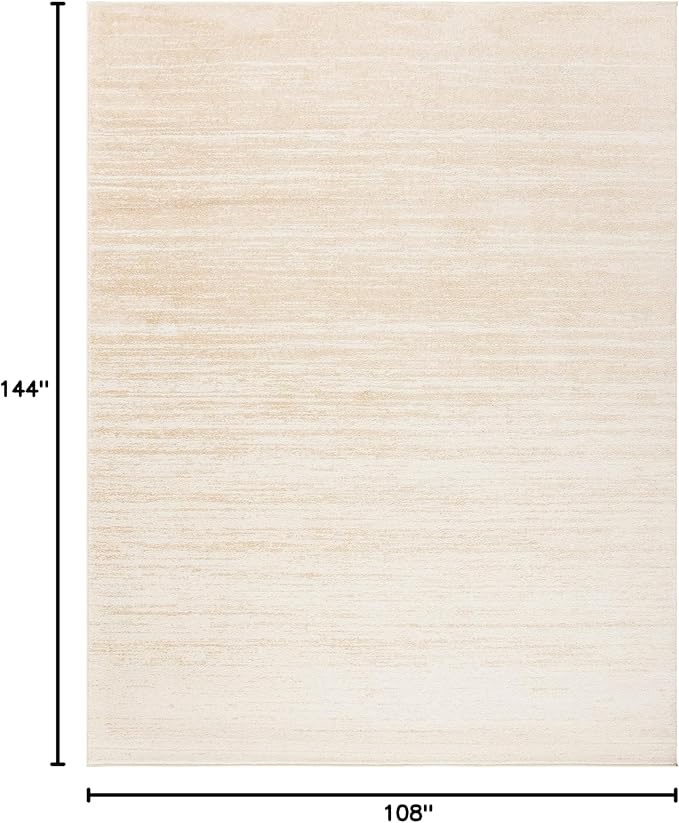SAFAVIEH Area Rug 9x12 - Adirondack Collection - Large - Champagne & Cream, Modern Ombre Design, Non Shedding & Easy to Clean, Ideal for Living Room, Bedroom, Office, Dining Space (ADR113W)