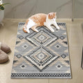 YHSF South West Native American Rug Ritz – Native Tribal American Indian Inspired Rug - Living Room, Bedroom, Hallway, Entryway & High-Traffic Area Rugs - Washable - Soft - Light Grey, 2 Feet x 3 Feet