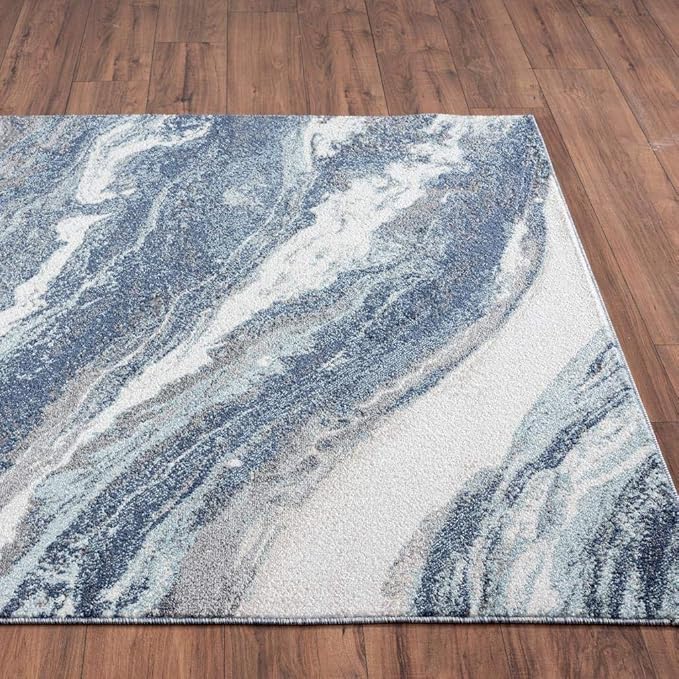 LUXE WEAVERS Lagos Collection 7983 Blue 8x10 Art Deco Area Rug