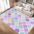 Washable 3x5 Abstract Wave Rug Living Room, Modern Geometric Colorful Design Area Rugs for Bedroom, Abstract Wave Home Decor Carpet, Low Pile, Non Slip, Kids & Pet Friendly (N4162)