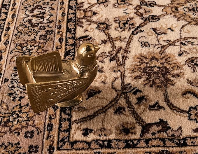 Unique Loom Sialk Hill Collection Area Rug - Washington (5' 3" x 8' Rectangle Ivory/Black)