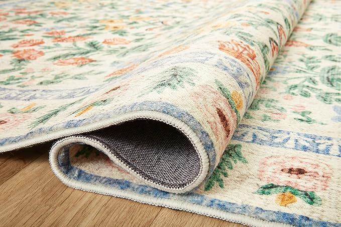 Loloi Rifle Paper Co. Eden Collection EDE-02 Mughal Garden Cream 2'-3" x 3'-9" Accent Rug feat. CloudPile™