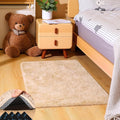 2x3 Light Tan Rugs for Bedroom Living Room, Fluffy Small Area Rug Soft Shag Carpet for Kids Boys and Girls Room with 4 Rugs Non-Slip Stickers Dorm Home Decor (2ft x 3ft)
