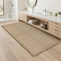 Braided Bathroom Runner Rug,Super Absorbent 24"x48" Non Slip Bath Mats for Bathroom,Boho Runner Rugs for Hallyways,Kitchen,Bedroom,Washable Soft Shower Sink Mat,Brown