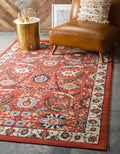Unique Loom Espahan Collection Area Rug - Cape Cod (7' 1" x 10' Rectangle, Terracotta/ Black)