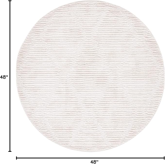 SAFAVIEH Marrakesh Collection Round Rug - 4' Round, Beige, Bohemian Design, Ideal for High Traffic Areas in Living Room, Bedroom & Dining Room (MRK517C-4R)