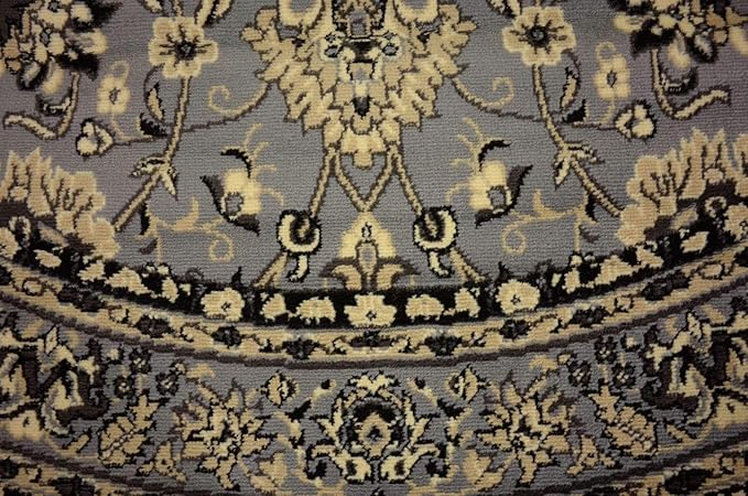 Unique Loom Sialk Hill Collection Area Rug - Washington (8' Round Gray/Black)