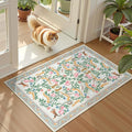 Collive 2x3 Rugs for Entryway, Small Washable Jungle Animal Door Mat Indoor Entrance Non Slip Kitchen Rug for Bathroom, Soft Ultra-Thin Throw Carpet for Bedroom Entry Home Decor, Beige