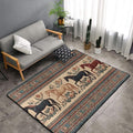Horse Western Boho Ethnic Style Area Rug Washable Outdoor Rugs Anti-Slip Soft Carpet Entryway Indoor Door Mat for Bedroom,Living Room,Porch,Terrace and Entrance Decor 8'x 5'