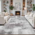 LUMI 8x10 Washable Low-Pile Area Rug for Living Room, Ultra Soft Modern Neutral Grey Rugs Non Slip with Rubber Backing, High Traffic, Stain Resistant Carpets, Ideal for Bedroom, Dining Room