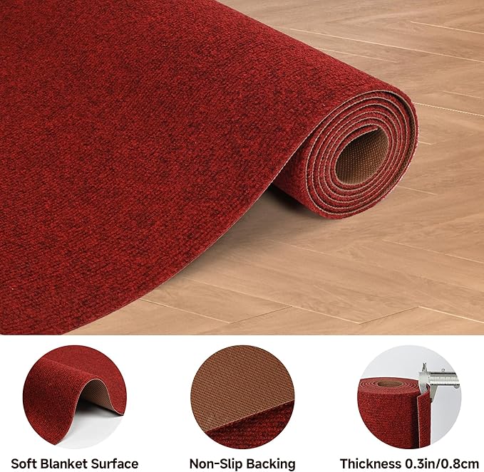 jxgzyy Red Commercial Outdoor Mat 2'11" x 4'11", Non Slip Front Door Mat Outside Entrance, Heavy Duty Waterproof Floor Mat for Porch, Home, Patio, Garage, Entryway