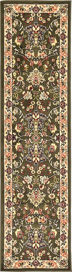 Unique Loom Sialk Hill Collection Area Rug - Washington (2' 2" x 8' 2" Runner Green/Hunter Green)