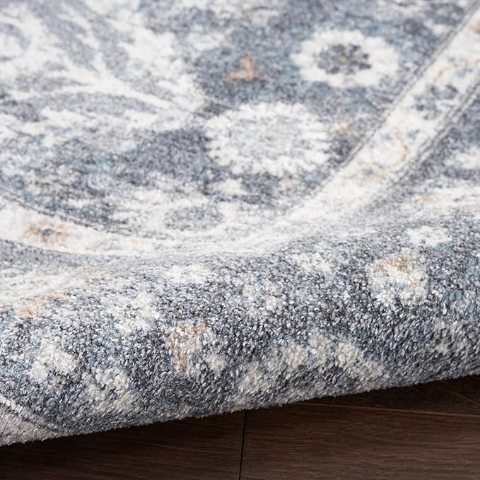 Nourison Home Astra Machine Washable Dark Blue 7'10" x 10' Area Rug - Easy Clean, Non Shedding, Bed Room, Living Room, Dining Room, Kitchen (8' x 10')