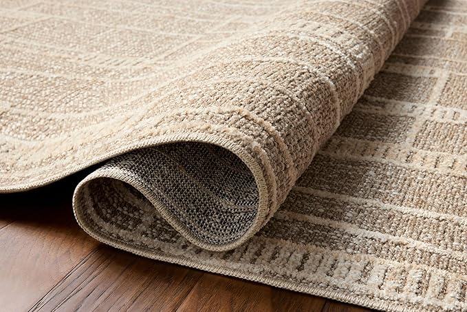 Loloi Amber Lewis Bexley Collection BEX-05 Mushroom/Natural 7'-10" x 10' Area Rug Neutral, Textured, Living, Bedroom, Dining, Carpet
