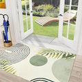 Modern Green Rug 2x3 Bathroom Non-Slip Washable Mat Abstract Aesthetic Rug Modern with Tropical Leaves Carpet Suitable for Bathroom Entrance Bedroom Indoor Entrance Door Mat