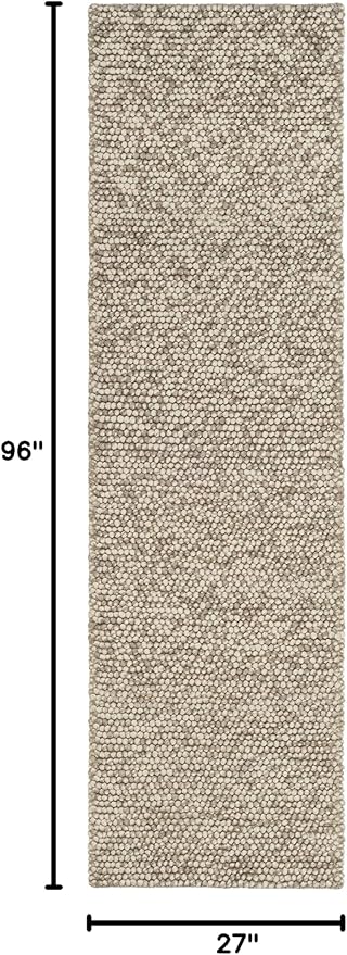 SAFAVIEH Natura Collection Runner Rug - 2'3" x 8', Beige, Handmade Wool Blend, Textured Design, Ideal for Hallway, Bedroom, Foyer (NAT620B)