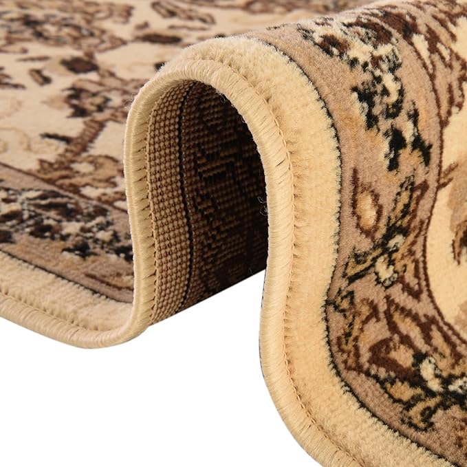 Unique Loom Sialk Hill Collection Area Rug - Washington (5' 3" Octagon Ivory/Black)