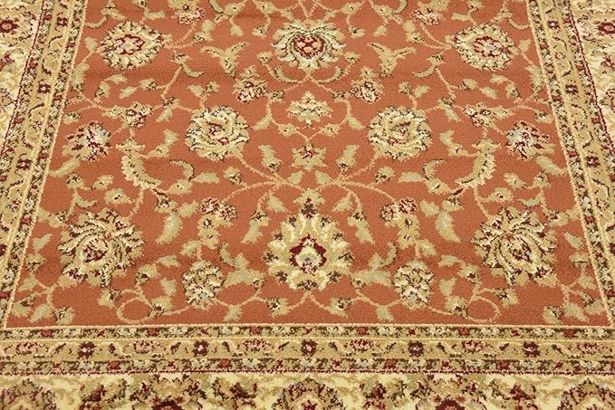Unique Loom Voyage Collection Traditional Oriental Classic Intricate Design Area Rug (5' 0 x 8' 0 Rectangular, Terracotta/Ivory)