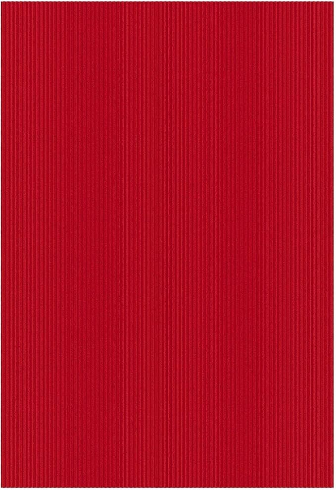 Ottomanson 6'6" x 19' Hallway Runner with Scraper Pile Extra Durable Non-Slip Rug Mat for Indoor & Outdoor Use - Ideal for Kitchen, Entryway, Patio & Garage - High-Traffic Carpet, Red
