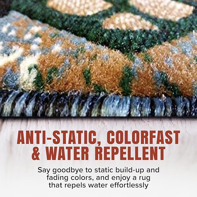 YHSF South West Native American Area Rug C318 - Easy Clean, Thick, Soft, Durable Native Tribal American Indian Inspired Rug for Bedroom/Living Room and More - Blue-Green, 2 Feet x 3 Feet 4 Inches