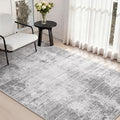 3 x 5 Rug Small Non Slip Machine Washable Rug Distressed Abstract Soft Indoor Carpet Neutral Boho Rug for Bedroom Living Room Entryway Kitchen Bedside, Grey