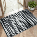 YIHOUSE 2×3 Ft Entryway Rug: Modern Washable Rug - Abstract Small Area Rug for Indoor Entrance Kitchen Floor Home Decor - Nonslip Non-Shedding Striped Rugs, Black Grey & White