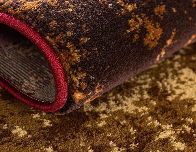 Unique Loom Barista Collection Area Rug - Kouillou (5' 3" Round, Multi/ Brown)