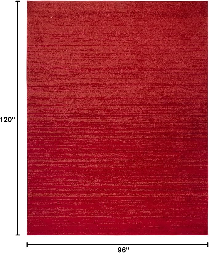 SAFAVIEH Area Rug 8x10 - Adirondack Collection - Large - Red & Grey, Modern Ombre Design, Non Shedding & Easy to Clean, Ideal for Living Room, Bedroom, Office, Dining Space (ADR113Q)