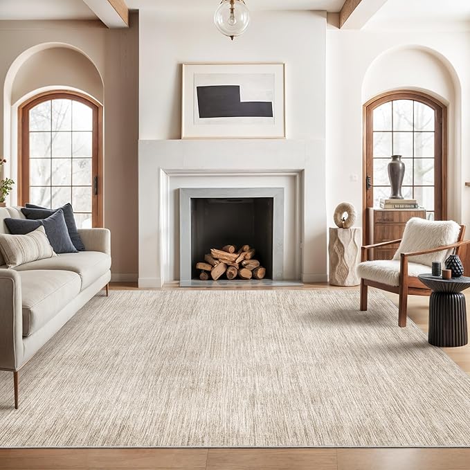 Valenrug Washable Rugs 6x9 - Non Slip 6x9 Area Rugs for Living Room, Stain Resistant Area Rugs for Bedroom, Foldable Machine Washable Area Rug(6'x9', Brown)