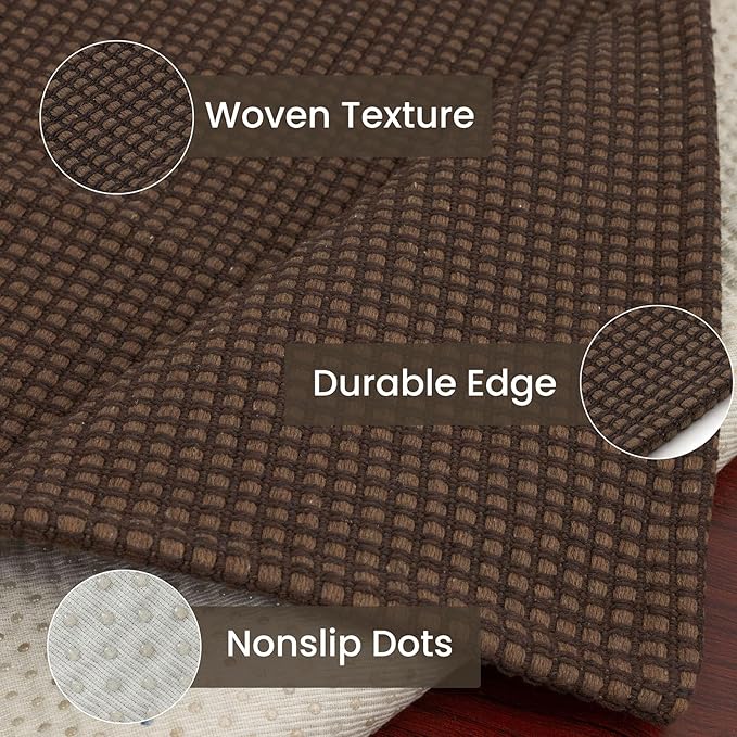 IOHOUZE Washable Exrea Long Hallway Runner Rug 3x14 Non Slip Rubber Backed Kitchen Runner Entryway Runner Indoor, Woven Rugs Floor Carpet for Kitchen Hall Entryway Stair,Brown