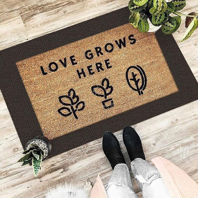 EARTHALL Small Area Rug 2x3 Ft Washable Rugs for Entryway Non Slip Braided Throw Rugs Door Mat Indoor Outdoor Entrance Cotton Woven Carpet for Kitchen Foyer Front Door, Taupe/Coffee