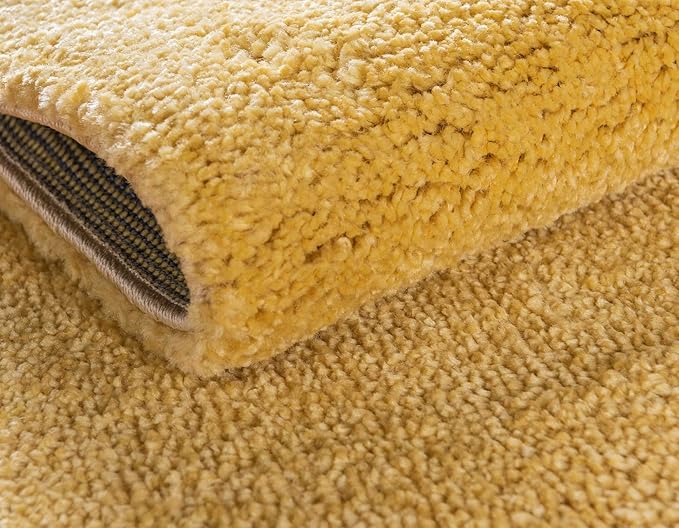 Unique Loom Solo Collection Area Rug - Calabasas (7' 10" Round, Yellow)