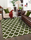 Rugs.com Lattice Collection Rug – 2x3 Dark Green Medium-Pile Rug Perfect for Entryways, Kitchens, Breakfast Nooks, Accent Pieces