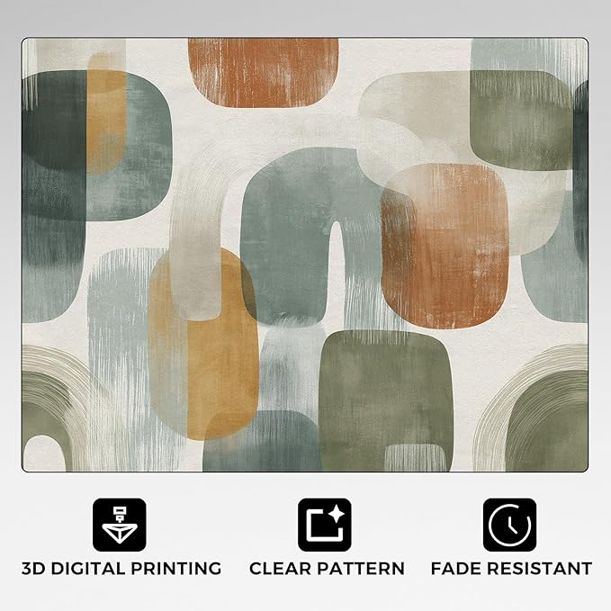 Mid Century Modern Rugs for Home Decor, 5x8 ft, Abstract Geometry Area Rugs for Living Room, Soft Non Slip Washable Boho Geo Geometric Carpet Bedroom Decorations Dt-Ghf-19