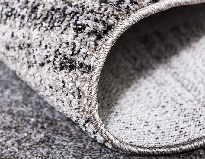 Rugs.com Angelica Collection Rug – 8 Ft Round Light Gray Medium Rug Perfect for Kitchens, Dining Rooms