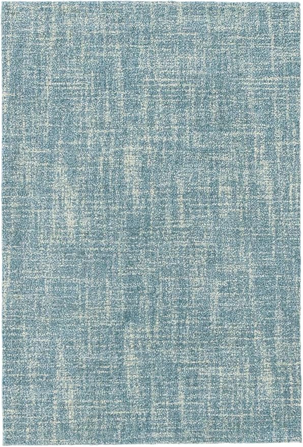 Dash and Albert Crosshatch Wool Area Rug - 9.5 X 13.5 Aegean Solid Hand Micro Hooked Accent Rug - Durable, High Traffic Areas Bedroom, Hallway, Stairs - Premium Luxury Hotel Quality Soft Breathable