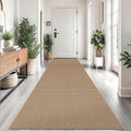 Braided Runner Rug 3x12 Ft Washable Runners for Hallways Non Slip Kitchen Runner Rug Cotton Long Entryway Runner Indoor, Woven Carpet for Hall Kitchen Entryway, Orange/Tan/Brown