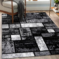 LUXE WEAVERS Modern Geometric Squares Gray 4x5 Area Rug for Living Room