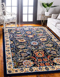 Unique Loom Espahan Collection Area Rug - Cape Cod (6' 1" x 9' Rectangle, Navy Blue/ Black)