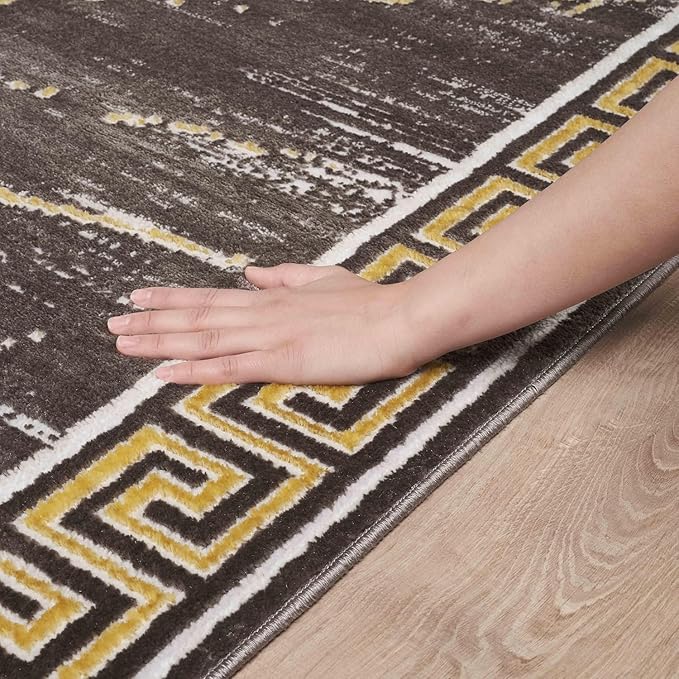 GLORY RUGS Area Rugs Marble 2x7 Brown Carpet Modern Abstract Rug Living Room Dining Bedroom Rug