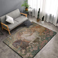 Horse Western Boho Ethnic Style Area Rug Washable Outdoor Rugs Anti-Slip Soft Carpet Entryway Indoor Door Mat for Bedroom,Living Room,Porch,Terrace and Entrance Decor 2'x 1.4'