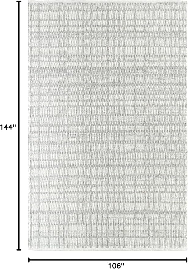 Mark&Day Wool Rugs, 9x12 Ishaq Solid and Border Light Grey Area Rug, Grey Ivory Carpet for Living Room, Bedroom or Kitchen (8'10" x 12')