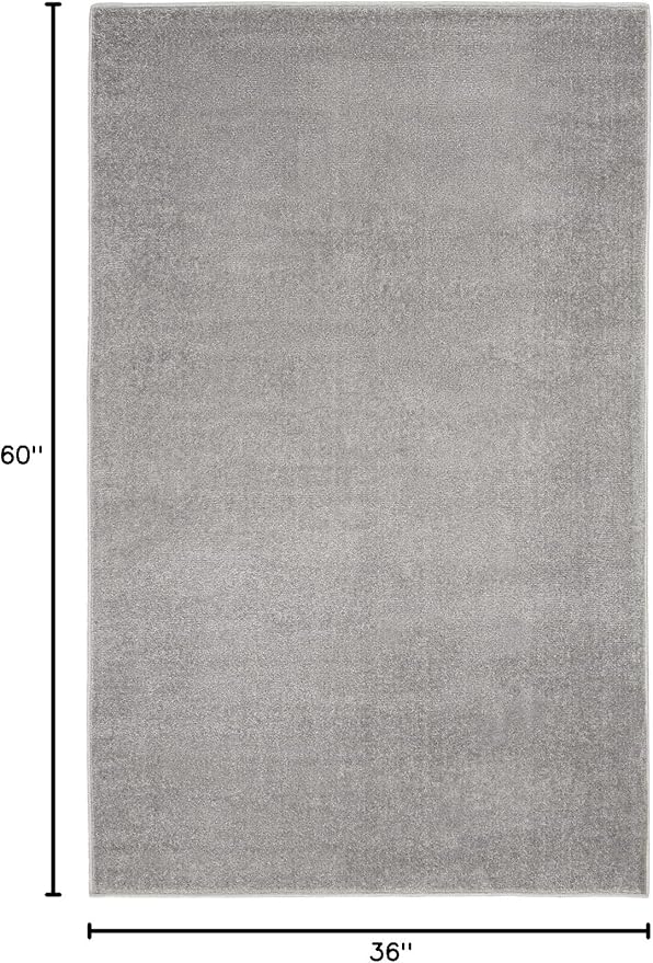 Nourison Home Nourison Essentials Silver Grey 3' x 5' Area Rug - Easy Clean, Non Shedding, Bed Room, Living Room, Dining Room, Kitchen (3' x 5')