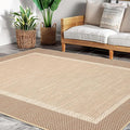 ILANGO Jute Area Rugs 8x10 for Living Room, Woven Washable Outdoor Rugs, Natural Farmhouse Indoor Rugs for High Traffice Areas, Non Slip Carpet with Rubber Backing for Bedroom Dining Table Porch