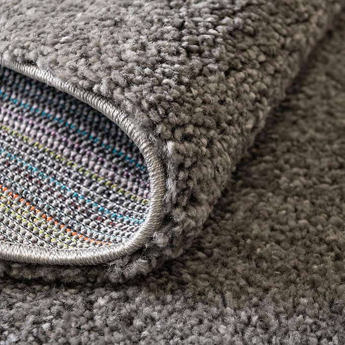 Unique Loom Solo Collection Area Rug - Calabasas (5' 3" x 8' Oval, Gray)